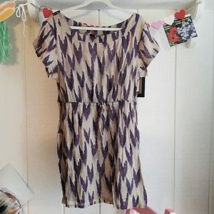 Anthropologie Mermaid Purple Ikat Drawstring Dress